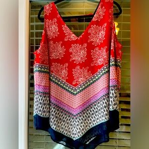 Dressy Floral sleeveless blouse